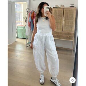 Aerie Pool to Party Jogger Pants in White NWT